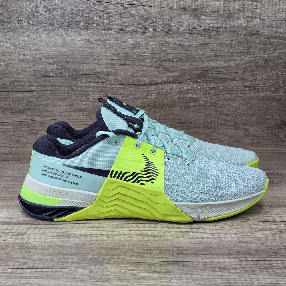 Nike Metcon 8 Men's Size 13 Mint Green Volf Blue Gym Training Shoes DO9328-300